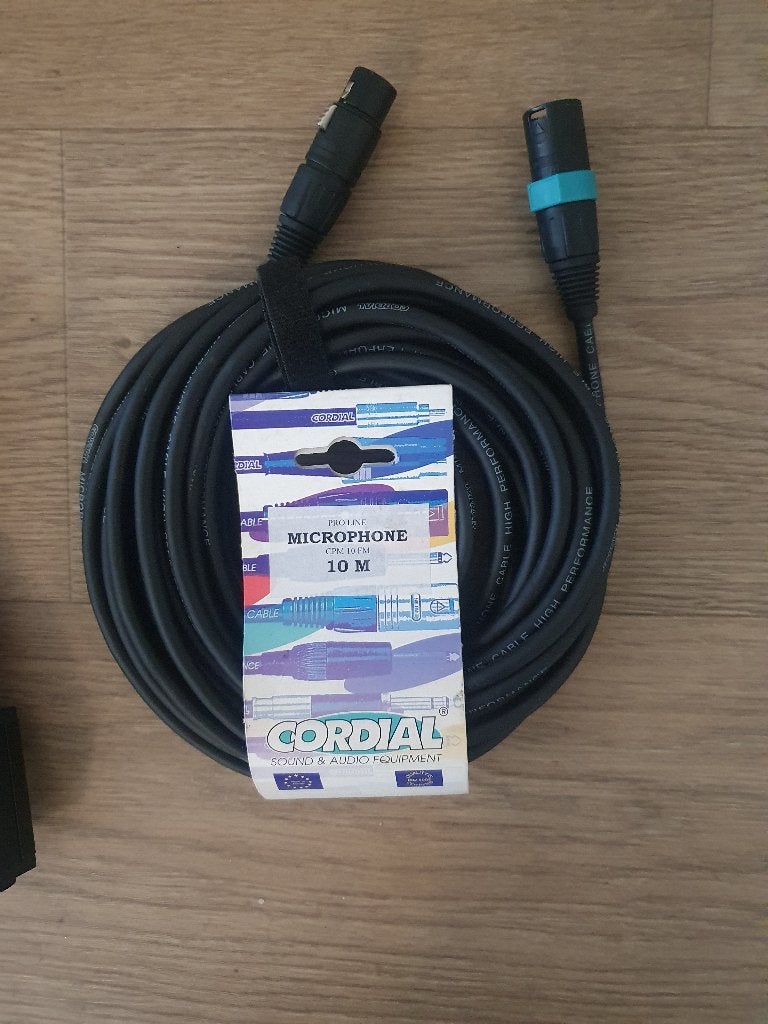 2x Cordial 10m Speakerkabel + 1x XLR 10m – Ongebruikt, Ophalen of Verzenden, Nieuw, 10 meter of meer, Luidsprekerkabel
