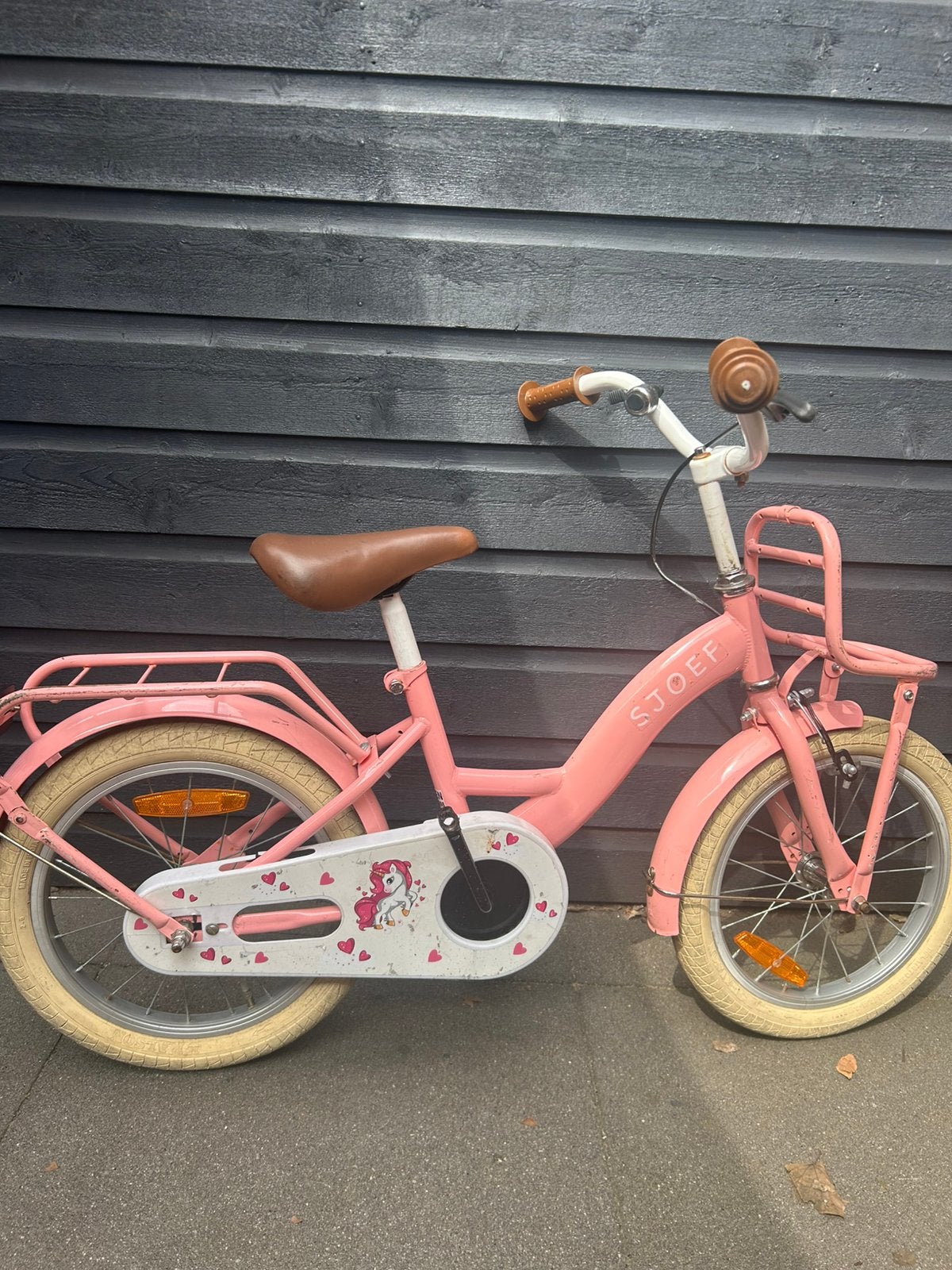 Gratis af te halen Sjoef meisjesfiets - trapper defect, Fietsen en Brommers, Ophalen, Gebruikt, Velgrem, 16 tot 20 inch