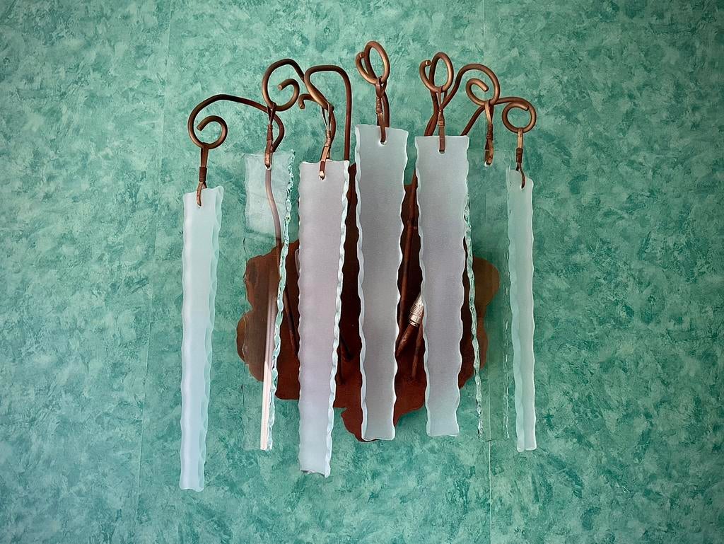 4 Vintage Brand van Egmond Behind Frosted Glass Wandlampen, Ophalen of Verzenden, Gebruikt, Glas, Brutalistisch