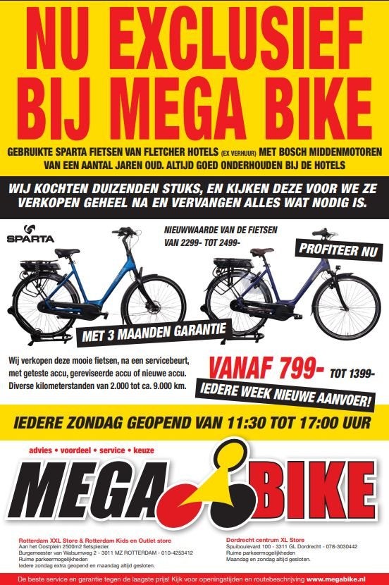 SPARTA E-BIKES MET BOSCH MIDDENMOTOR | VANAF €799 | MEGA BIK, Sparta, Gebruikt, -, -