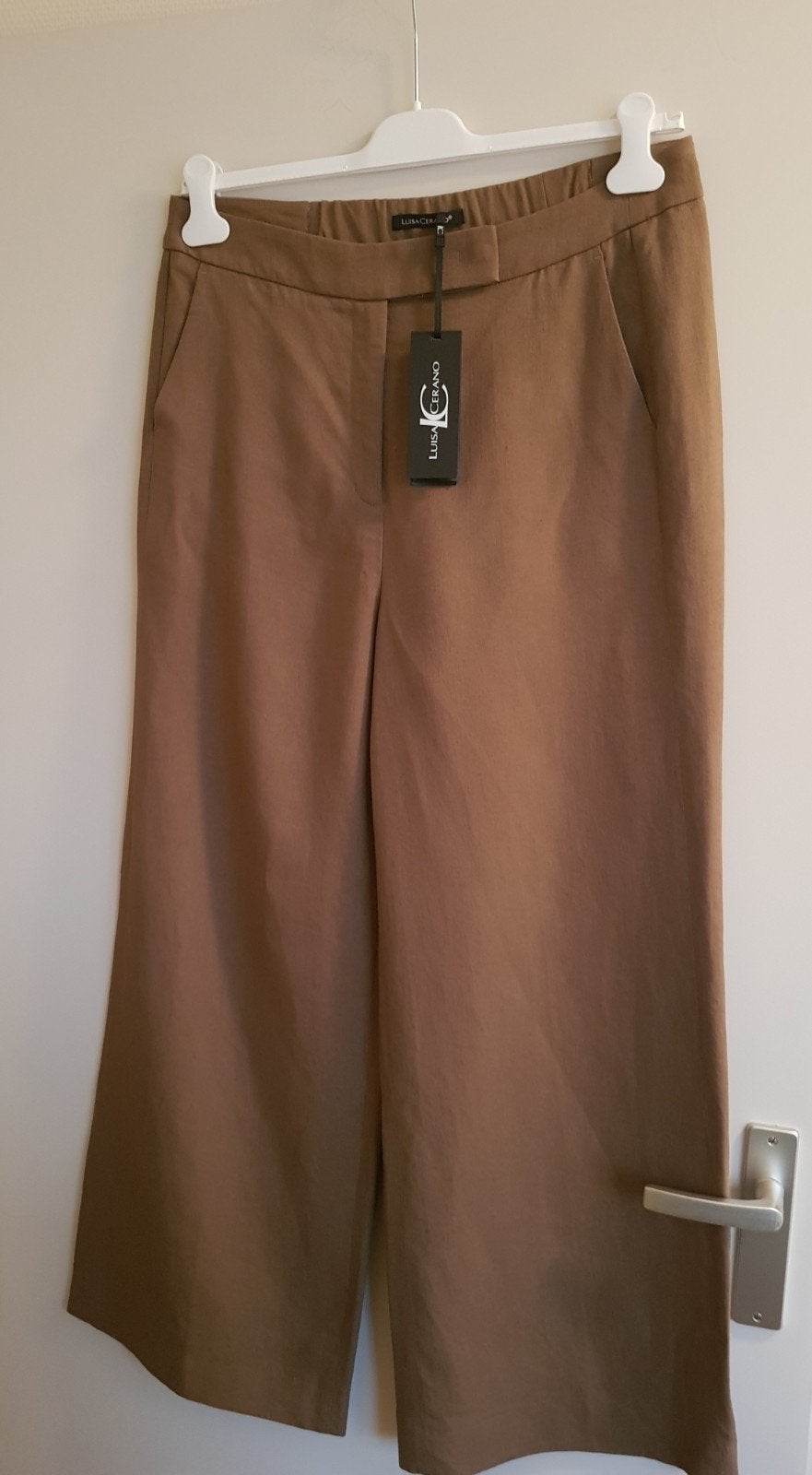 Luisa Cerano caramel linnen/ viscose pantalon maat 40 NIEUW!, Maat 38/40 (M), Nieuw, Oranje, Ophalen of Verzenden
