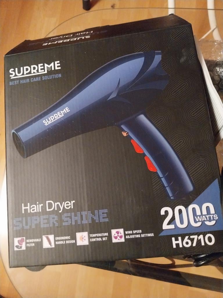 Supreme H6710 Föhn 2000W - Nieuw in doos, Ophalen of Verzenden, Nieuw, Haarverzorging