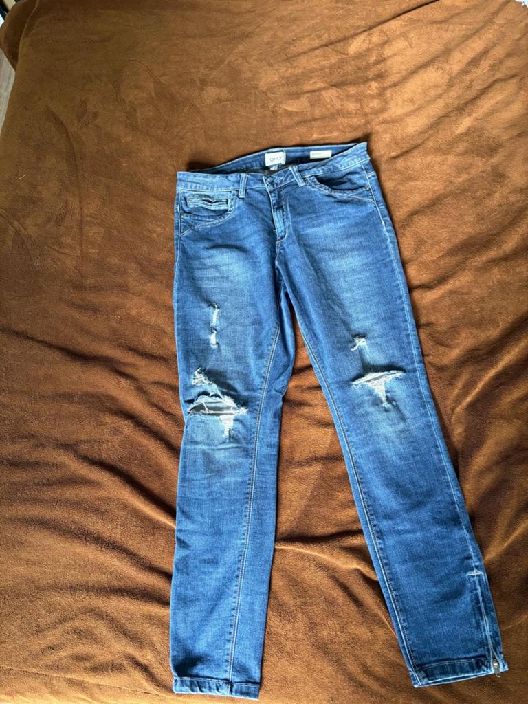 Only Kendell Regular Skinny Jeans W28/L30 met scheuren, Ophalen of Verzenden, Gedragen, Blauw, W28 - W29 (confectie 36)
