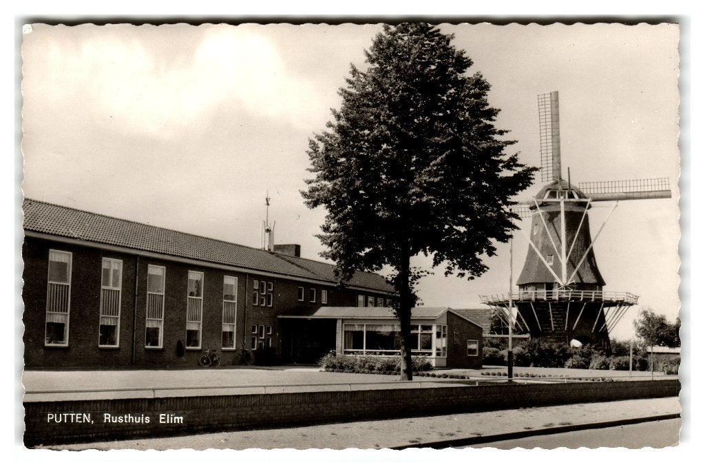 Putten, Rusthuis Elim - Molen, Verzamelen, Ansichtkaarten | Nederland, Verzenden, 1960 tot 1980, Gelopen, Gelderland