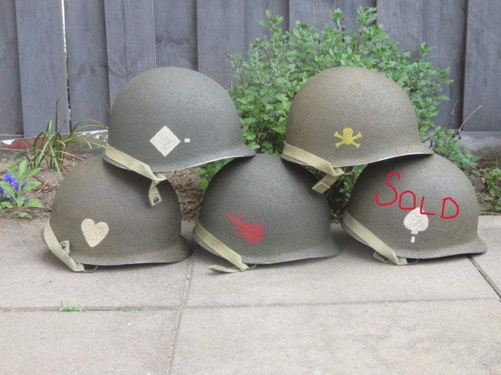Para Helm M2 D-bale 82 101 airborne Normandy Market Garden, Ophalen of Verzenden, Amerika, Helm of Baret