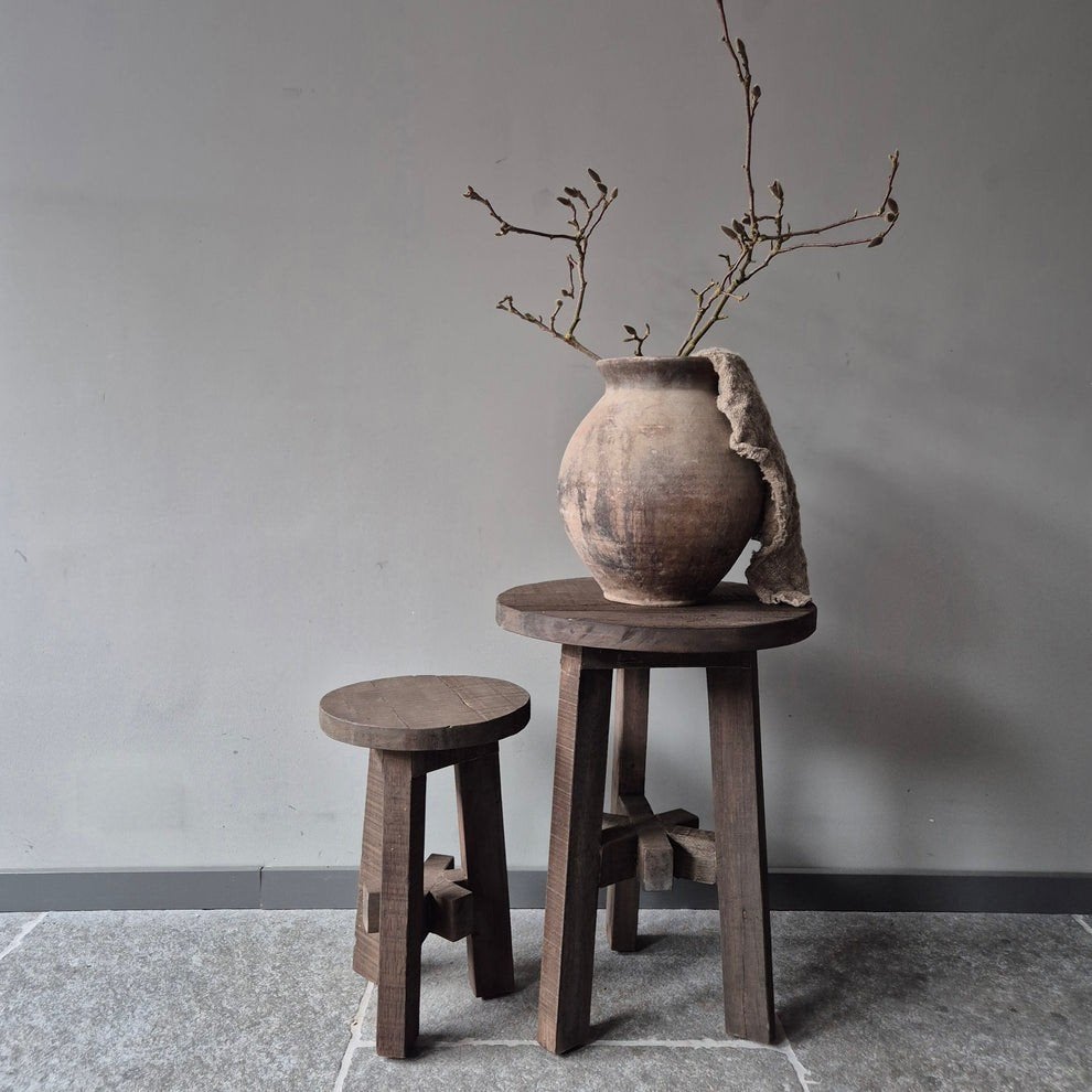 driftwood bijzettafel set van 2 hout landelijk sober stoer, Ophalen, Hout