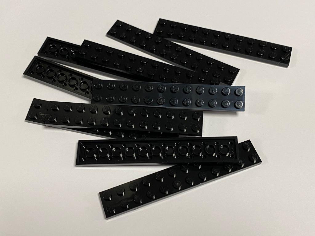 Partij 10x nieuwe zwarte 2x12 Lego platen, Overige thema's, Lego, Nieuw, Ophalen of Verzenden