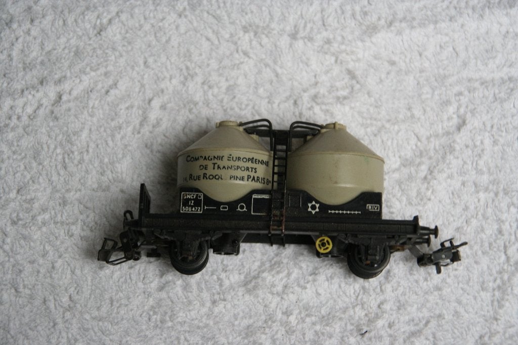 Hornby HO 703 silos transport cemeny europeen SNCF (7.2), Overige merken, Wisselstroom, Gebruikt, Wagon