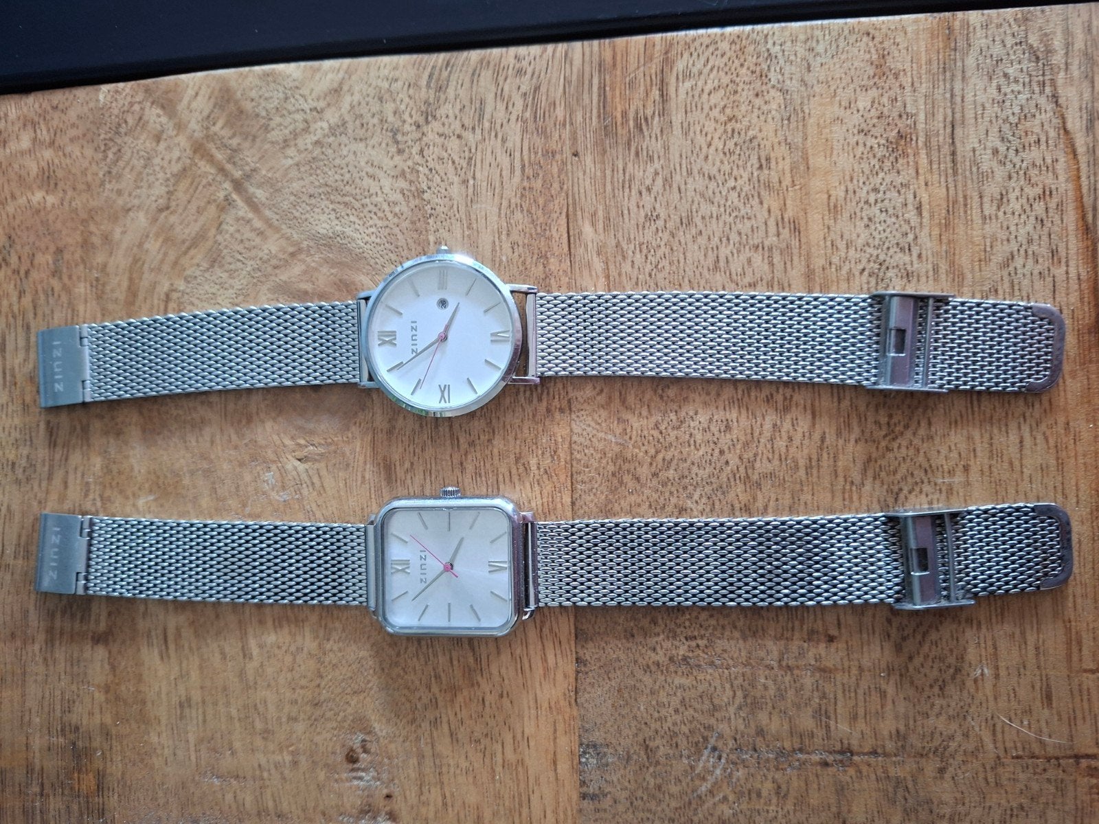 Stijlvolle Zilverkleurige Horloges - Set van 2, Staal, Gebruikt, Staal, Polshorloge
