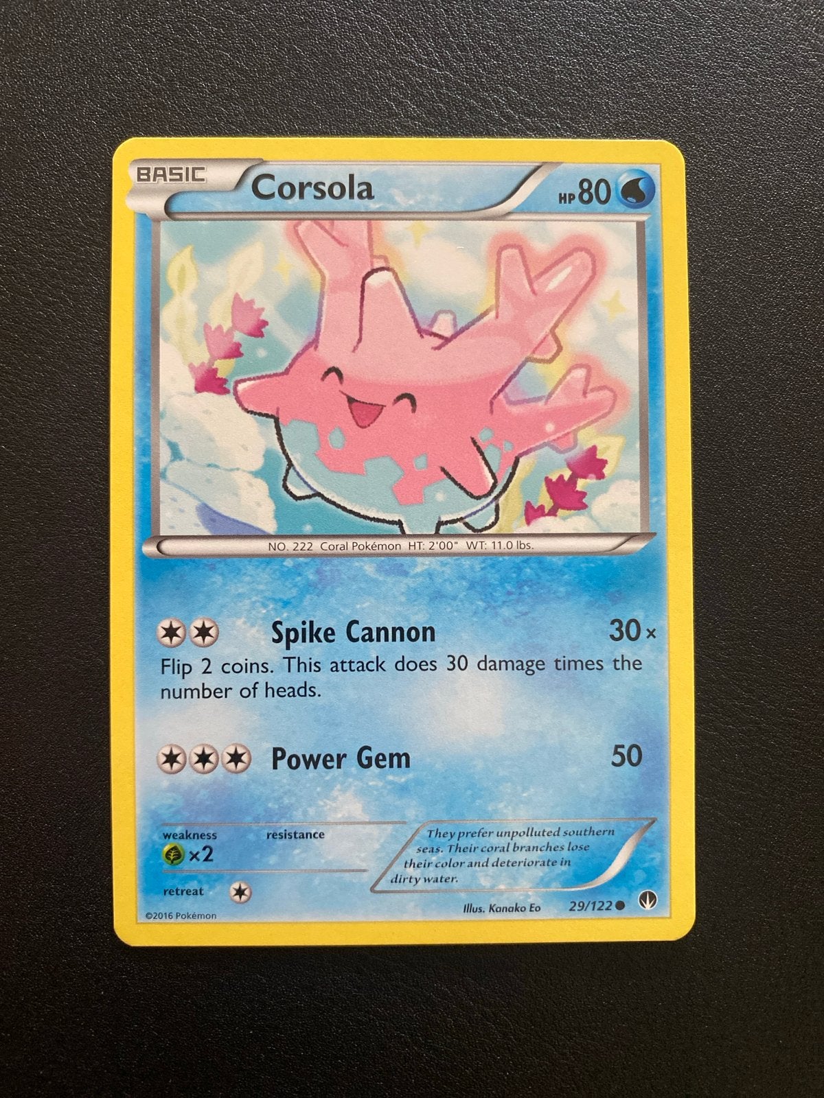 Corsola 29/122 Uncommon XY Breakpoint 2016 Packfres Mint, Ophalen of Verzenden, Zo goed als nieuw, Losse kaart