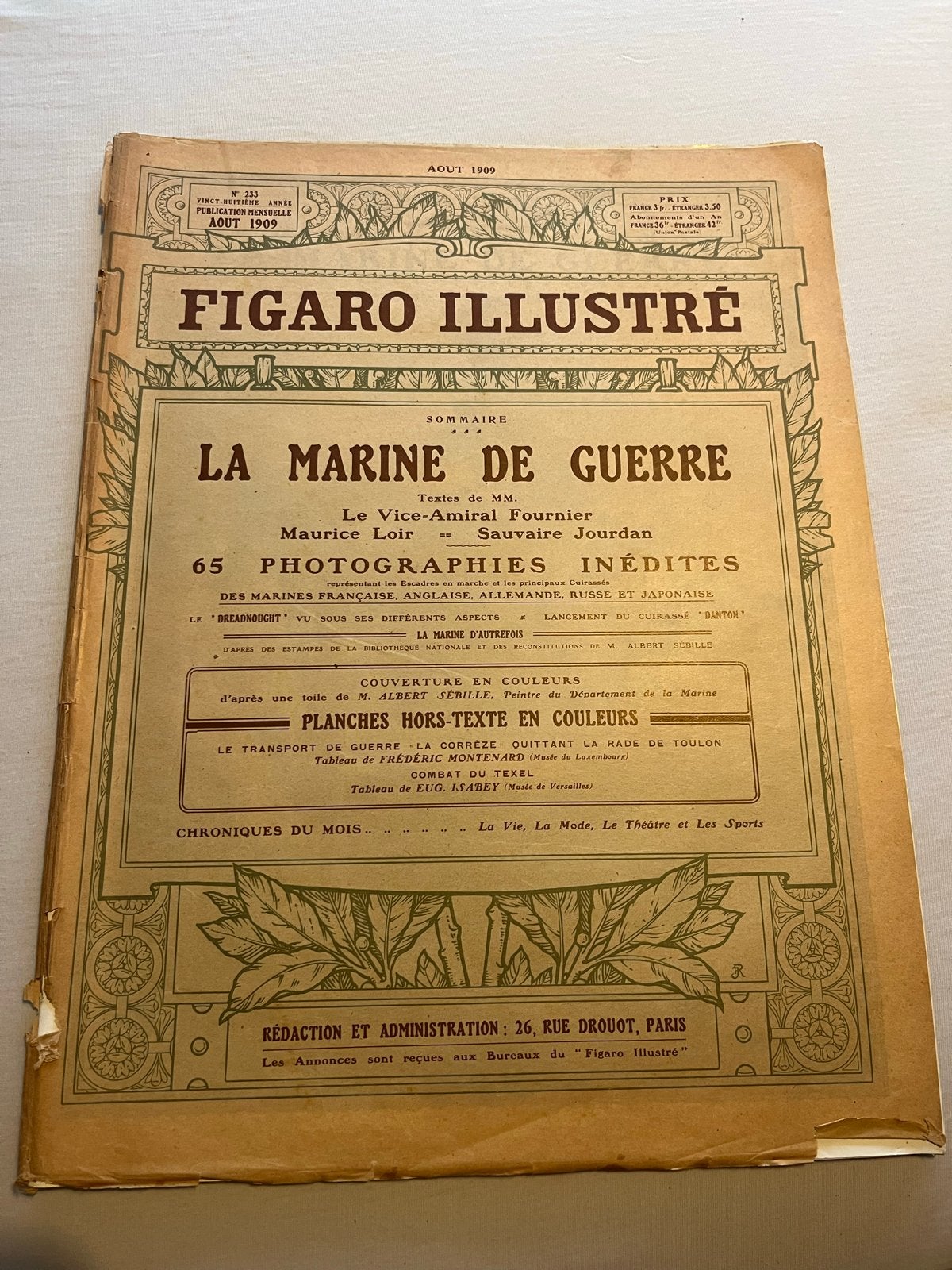 Figaro Illustré - Augustus 1909 - La Marine de Guerre, Boeken, Ophalen of Verzenden, Zo goed als nieuw, Overige typen