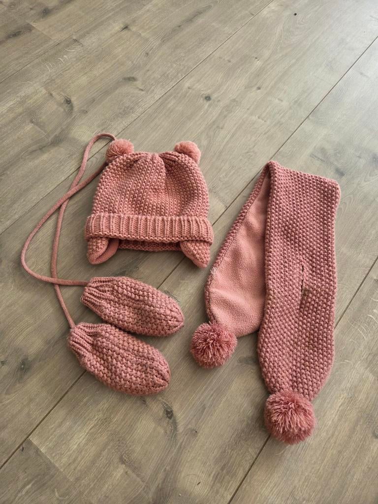 Hema muts, sjaal en handschoenen set 9-24 maanden, Ophalen of Verzenden, Zo goed als nieuw, Hema, Maat 86
