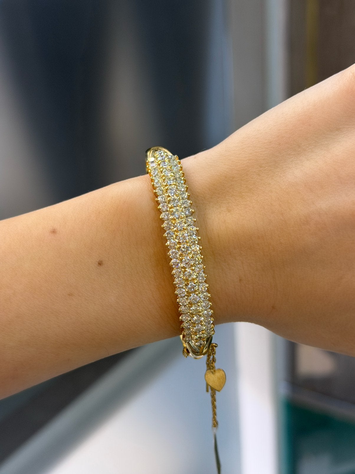 18KT Goud - 26.7 Gram - Armband - Natuurlijke diamanten