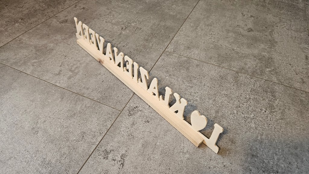 Houten bord "I ️ LOVE KLAZIENAVEEN", 57 cm, Tekstbord, Nieuw, Ophalen of Verzenden
