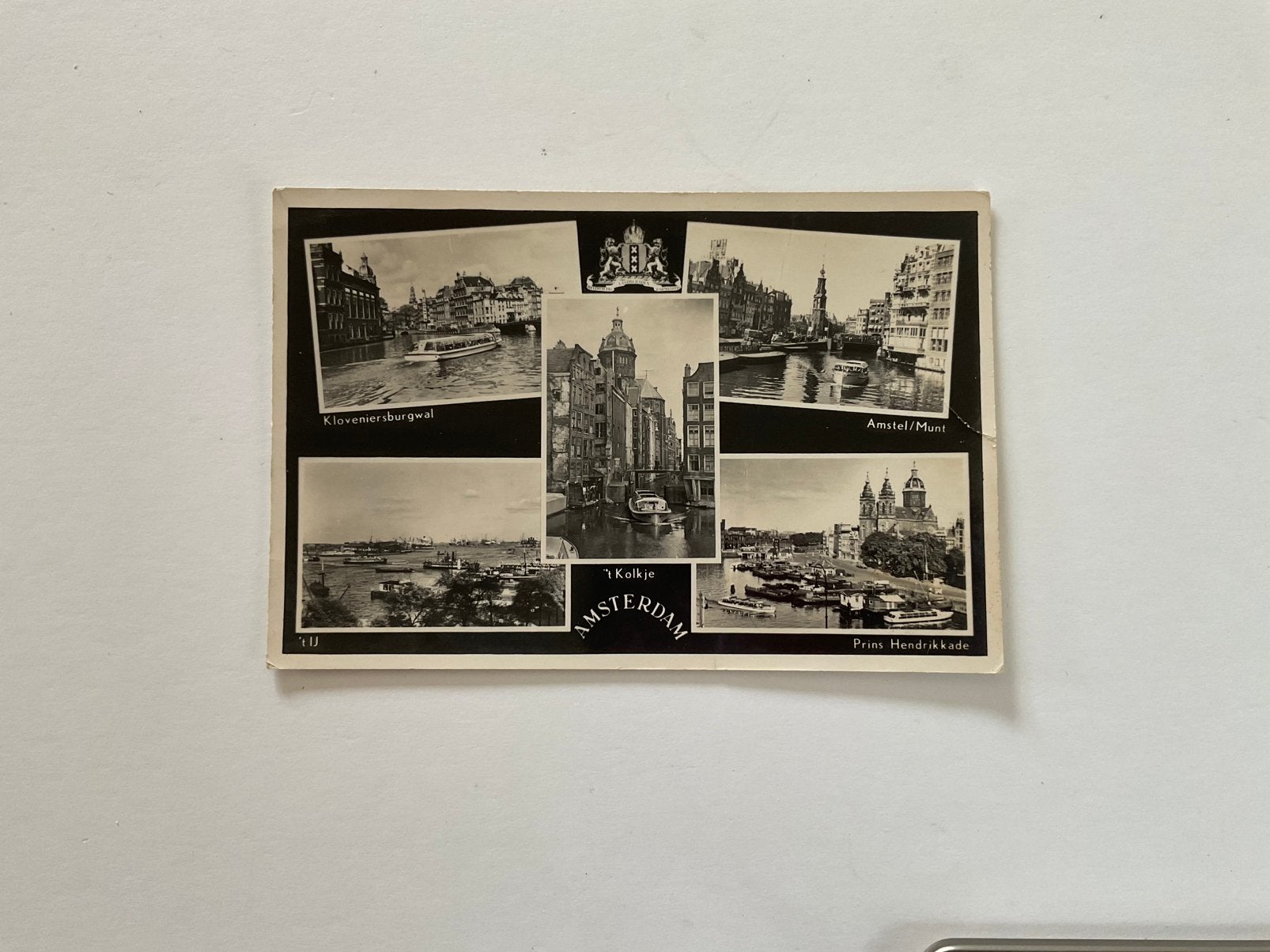 Amsterdam diverse lokaties ansichtkaart #20, Ophalen of Verzenden, 1940 tot 1960, Gelopen, Noord-Holland