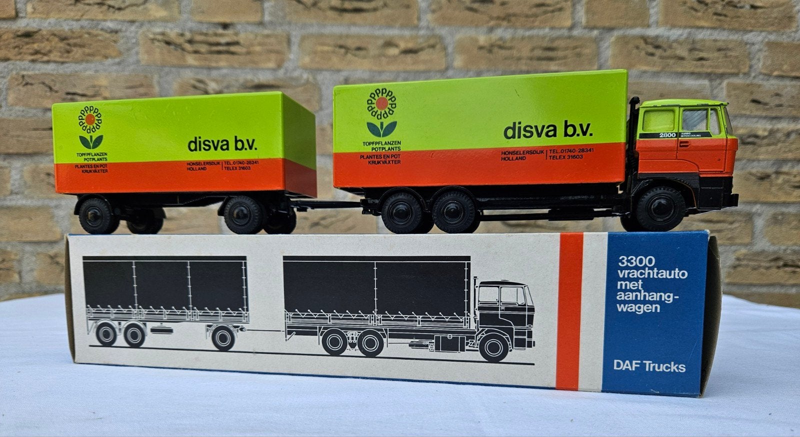 Daf 2800 Lion car,  combi Disva Honselersdijk, Hobby en Vrije tijd, Modelauto's | 1:50, Ophalen of Verzenden, Zo goed als nieuw