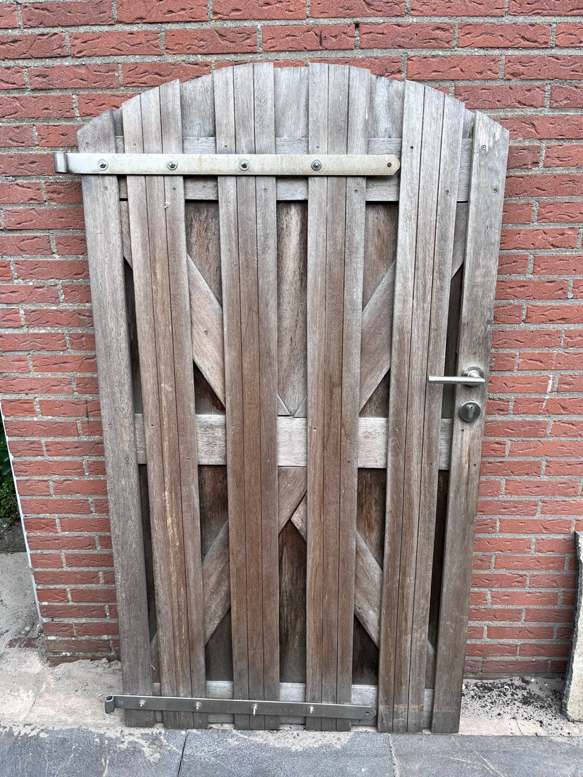 Tuindeur hardhout, Tuin en Terras, Ophalen, 1 tot 2 meter, Minder dan 3 meter, Zo goed als nieuw