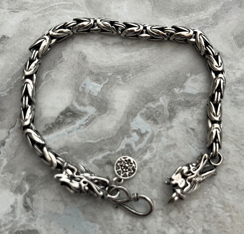 Armband Tibet zilver flexibel Draak 20 CM -NIEUW-, Ophalen of Verzenden, Nieuw, Zilver, Zilver