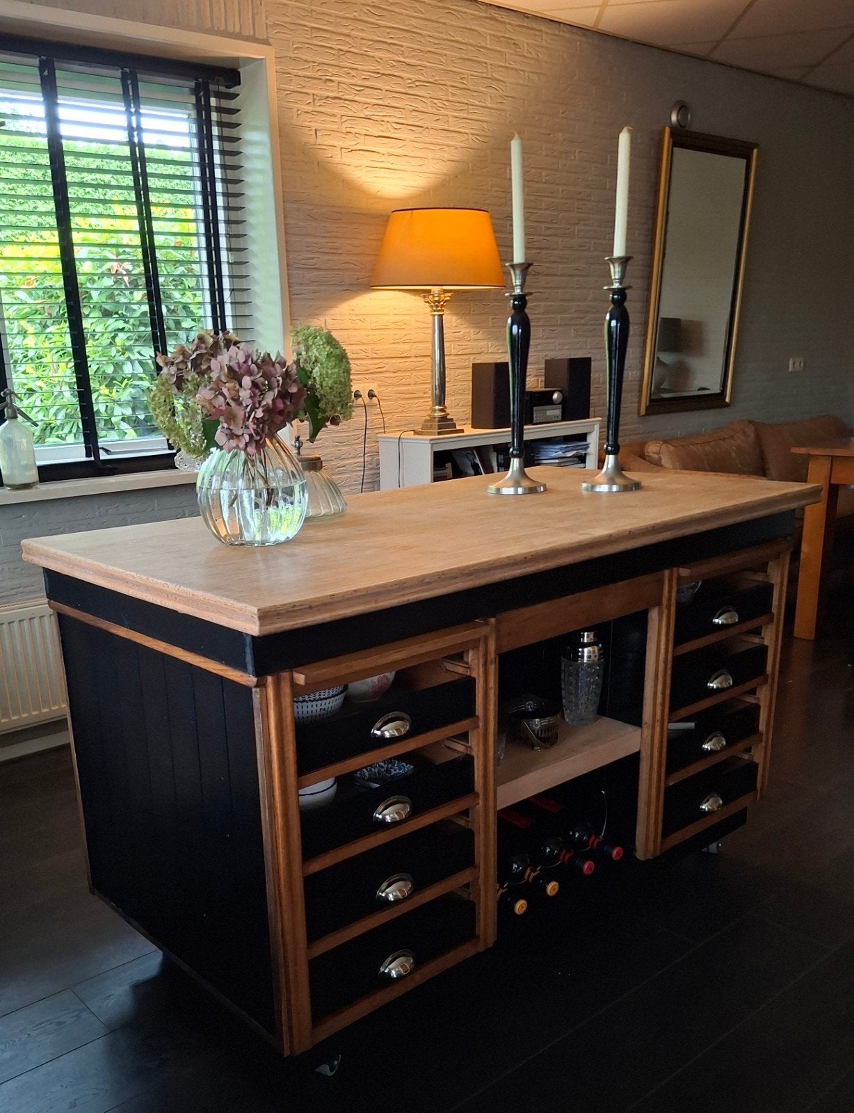 Robuust vintage 'Keuken' eiland  - Toonbank  - Roomdivider, Ophalen