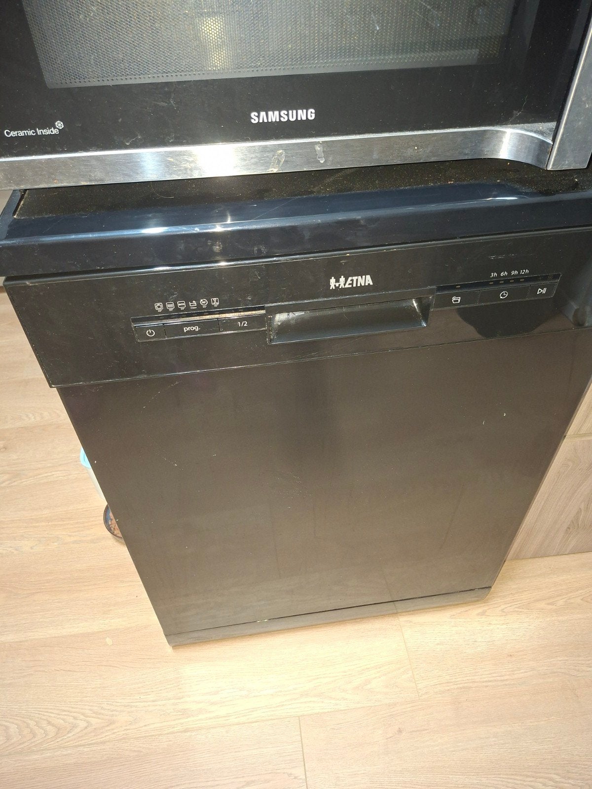 Etna vaatwasser - Zwart, goed onderhouden, Witgoed en Apparatuur, Vaatwasmachines, Ophalen, Gebruikt, 60 cm of meer, Kort programma