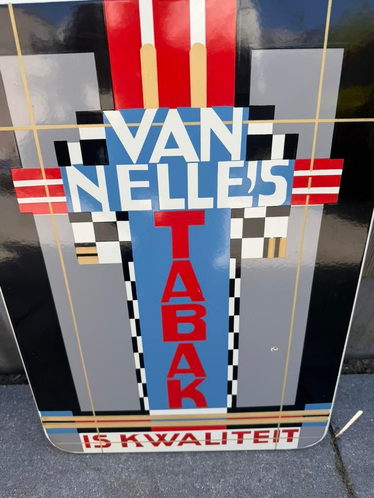 Van Nelle’s Tabak emaille reclamebord, Reclamebord, Gebruikt, I, Ophalen of Verzenden