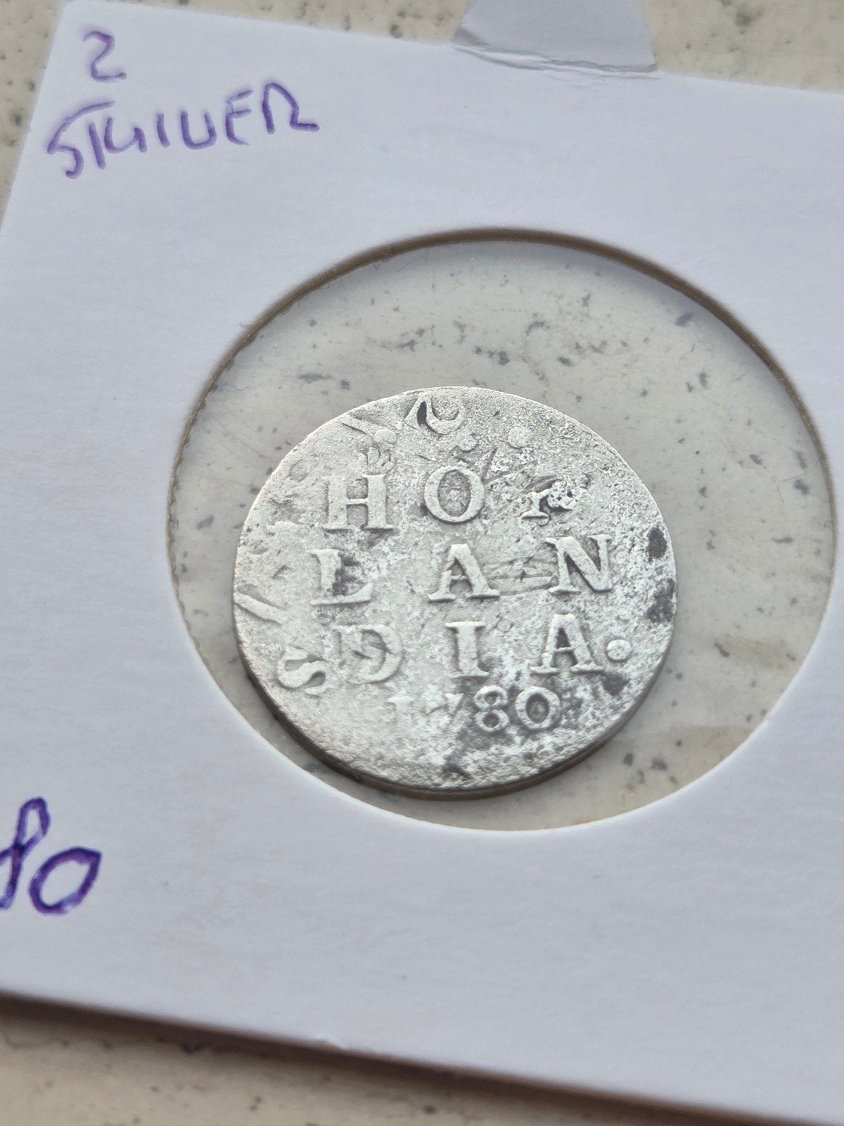 dubbele wapenstuiver 1780 zilver (1), Ophalen of Verzenden, Zilver