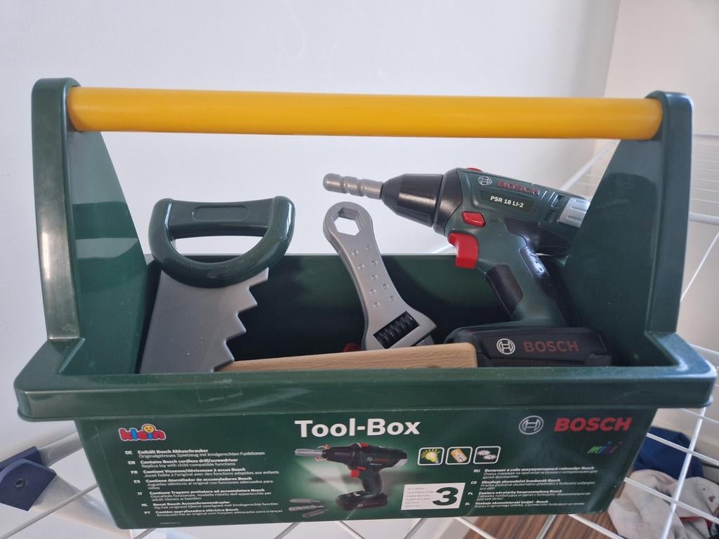 Bosch Gereedschapskist Speelgoed met Boormachine, Ophalen, Gebruikt, Jongen of Meisje