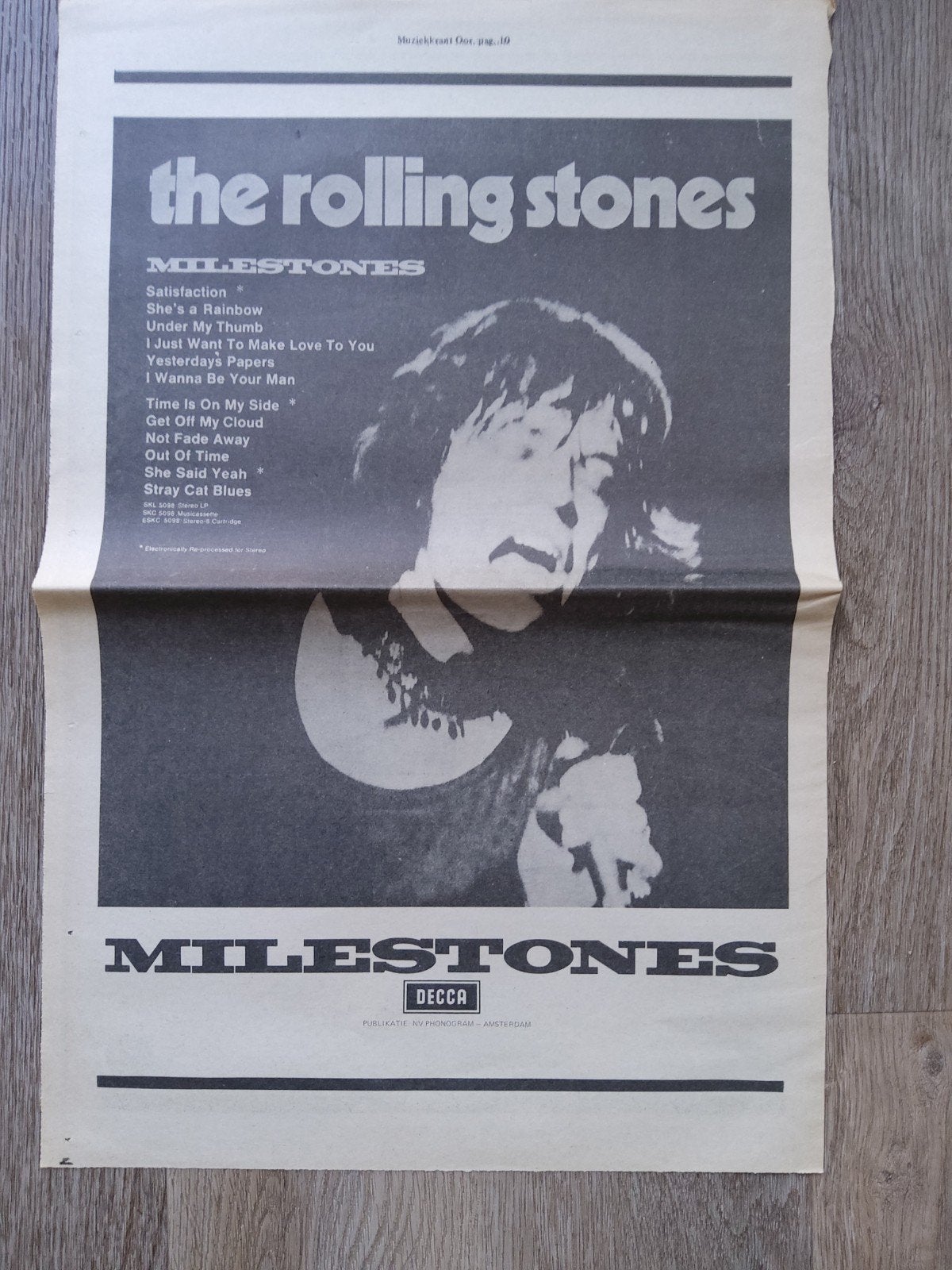 Rolling stones: Promo Milestones  A3  formaat, Ophalen of Verzenden, Poster, Artwork of Schilderij