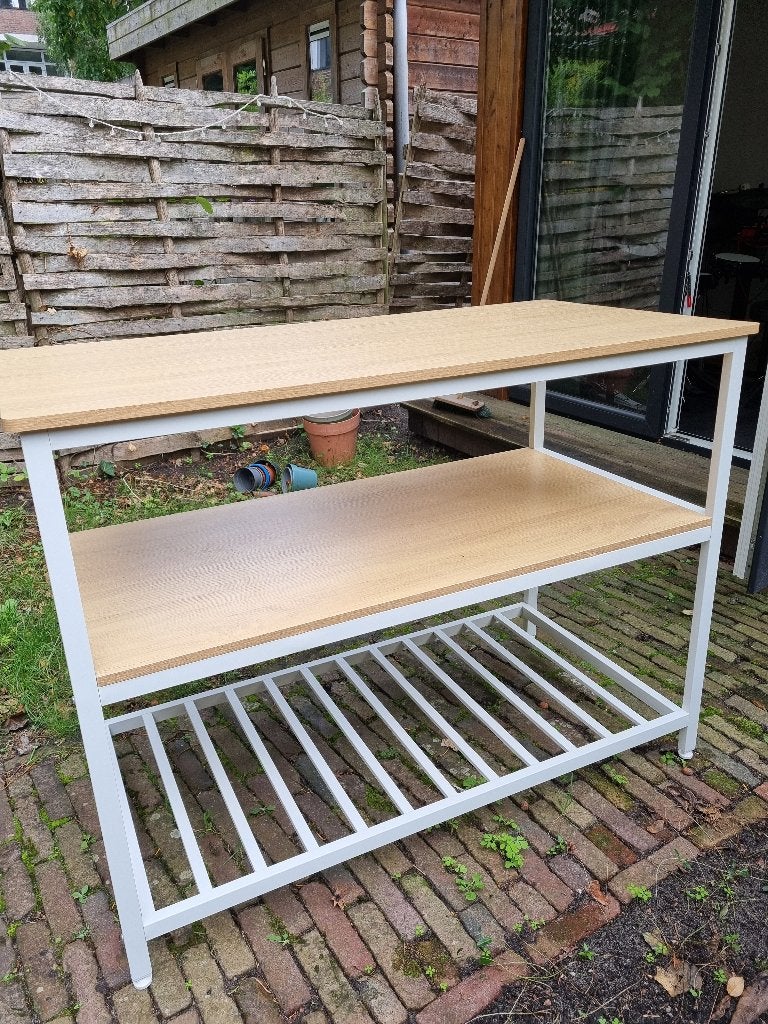 Kitchen island, Ophalen, 100 tot 150 cm, Wit, Zo goed als nieuw