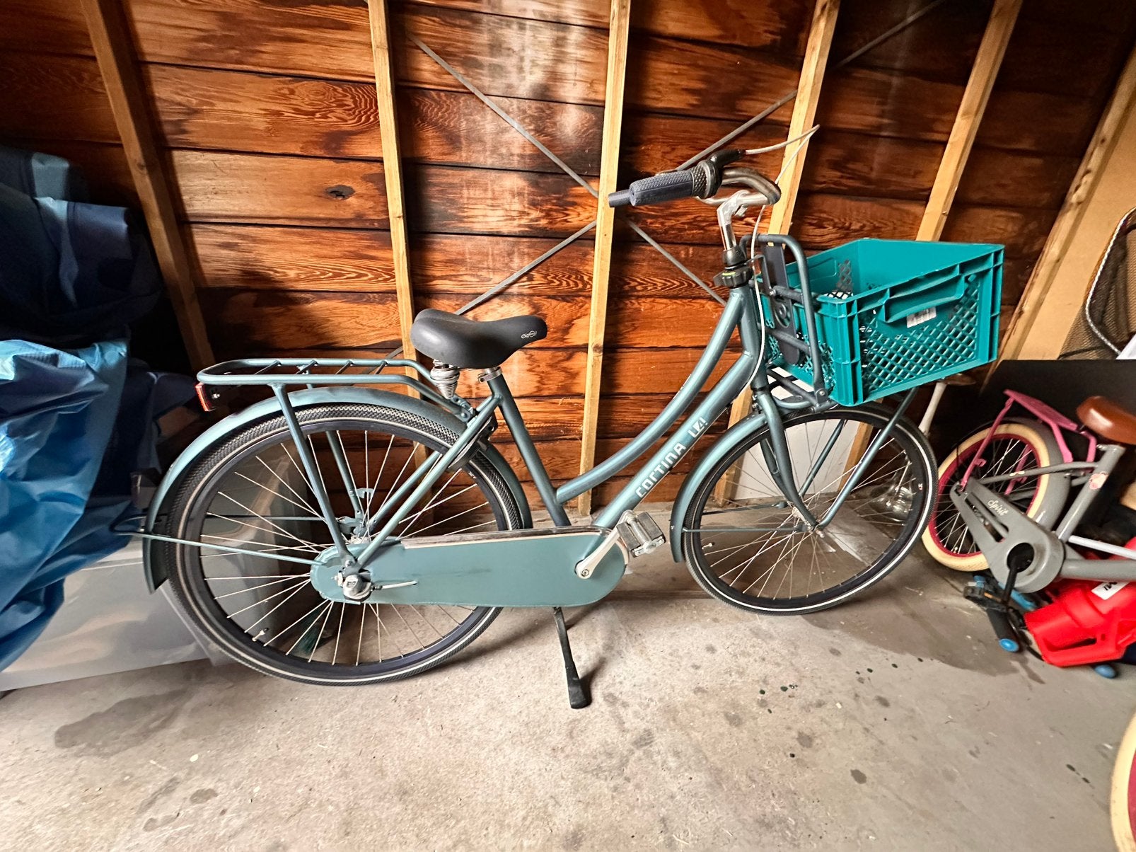 Cortina damesfiets blauw, Ophalen, Terugtraprem, 53 tot 56 cm, Versnellingen