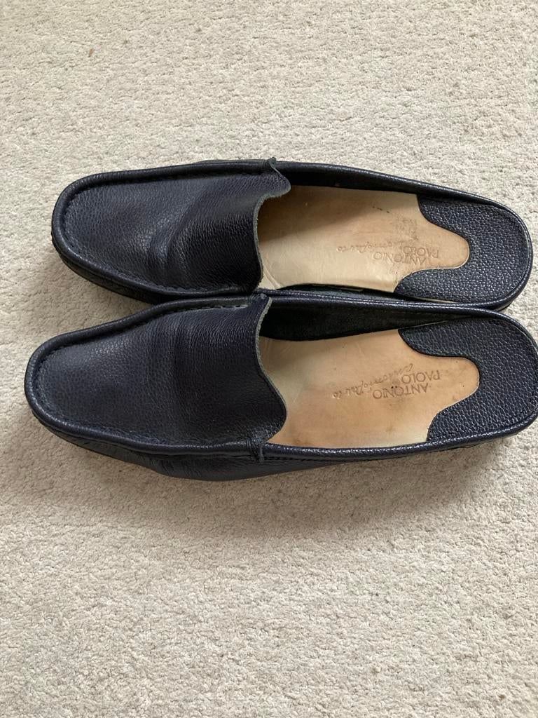 Antonio Paolo Comfortabele Leren slippers - Maat 39, Slippers, Blauw, Ophalen of Verzenden, Zo goed als nieuw