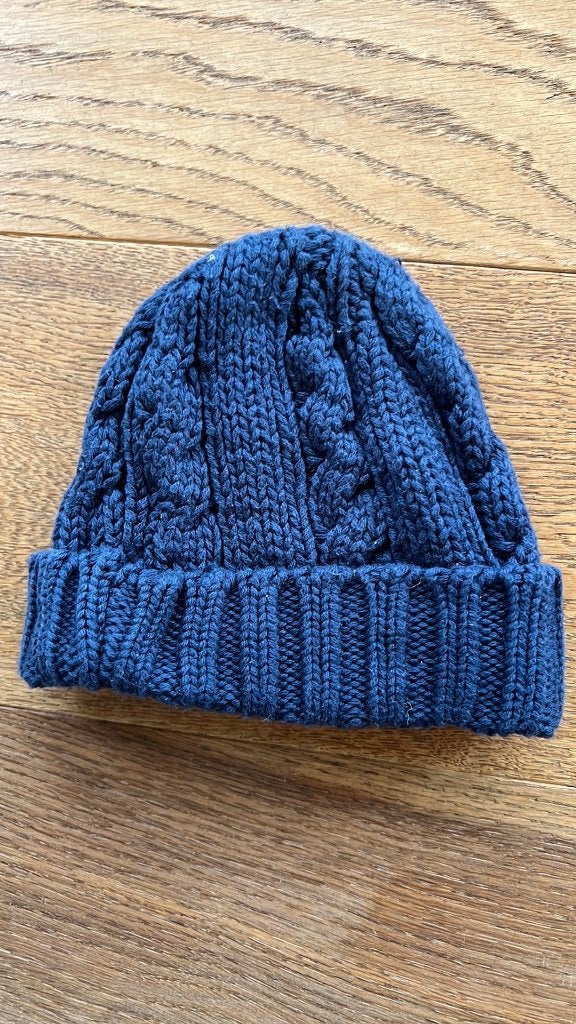 Baby muts maat 56/62 Hema 100% katoen donkerblauw - zgan, Kinderen en Baby's, Jongetje of Meisje, Maat 56, Ophalen of Verzenden