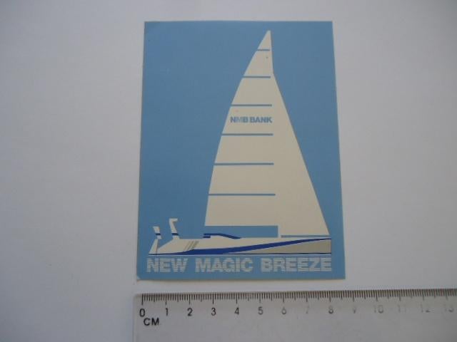 sticker oud NMB BANK zeilschip new magic breeze sailing, Verzamelen, Verzenden, Zo goed als nieuw, Bedrijf of Vereniging