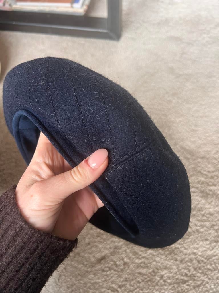 Stijlvol donkerblauw hoedje, Ophalen of Verzenden, Gedragen, One size fits all, Hoed