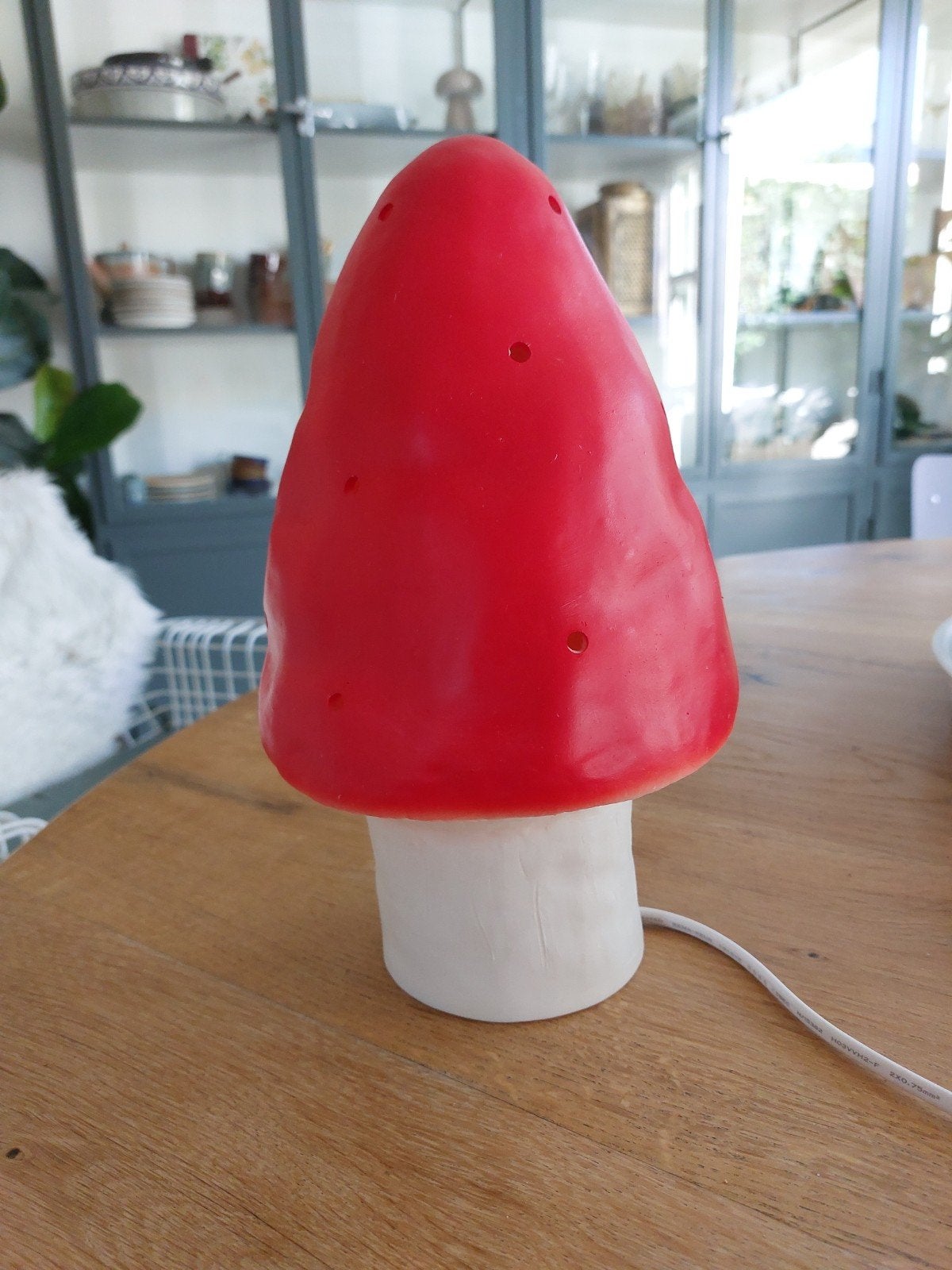 Leuke paddenstoel lamp-heico - rood met wit, Ophalen, Gebruikt, Lamp