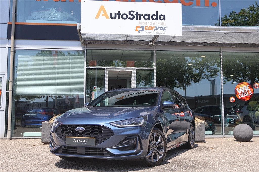 Ford Focus Wagon 1.0 ST-Line 125pk | Navigatie | Carplay | C, Auto's, Ford, Stof, Gebruikt, Met garantie (alle), Blauw