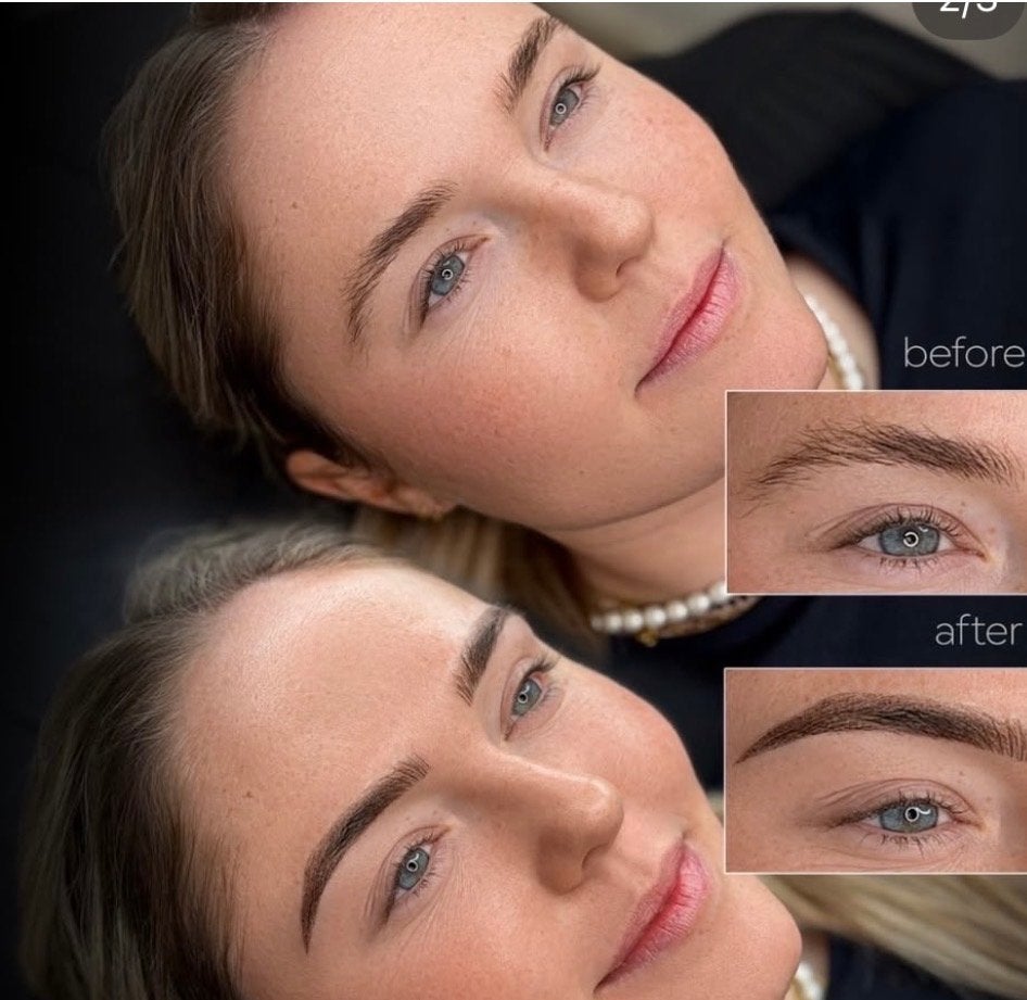 PMU - permanente make-up wenkbrauwen - powder en combi, Bruin, Gehele gezicht, Nieuw, Ophalen of Verzenden