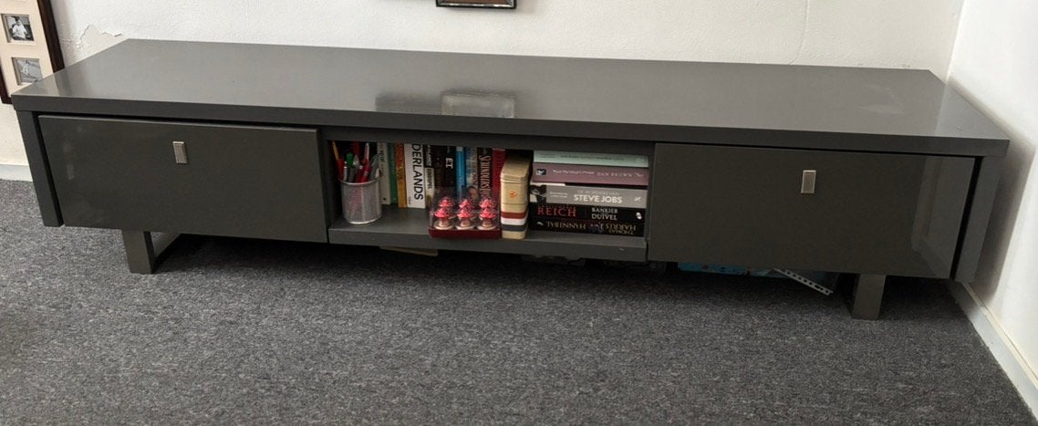 Grijs dressoir, Ophalen, Zo goed als nieuw, 25 tot 50 cm, 150 tot 200 cm