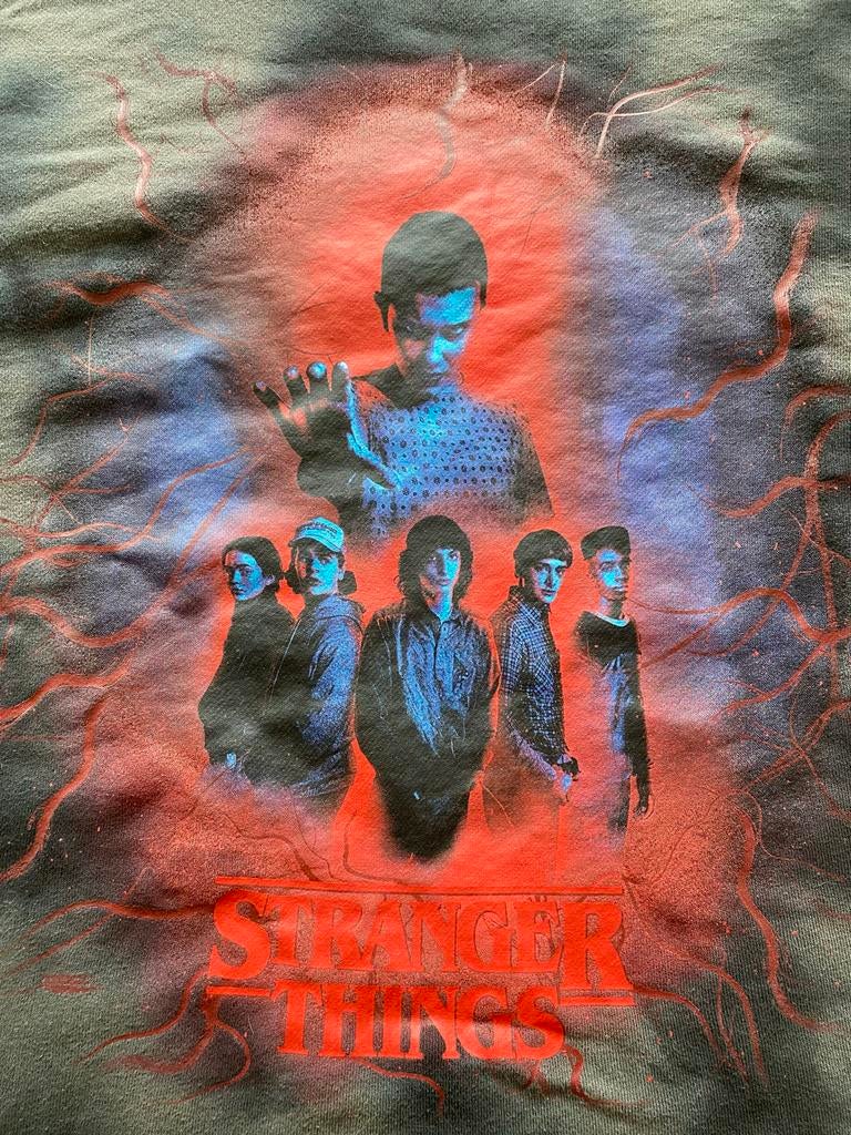 Stranger Things Hoodie - Zwart/Grijs Tie-Dye, Ophalen of Verzenden, Zo goed als nieuw, Maat 48/50 (M), Zwart