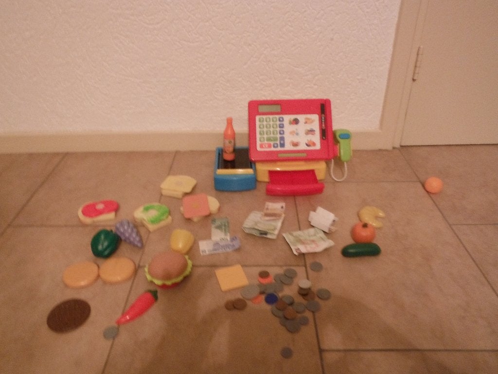 Speelgoed kassa met accessoires, Ophalen, Gebruikt, Knutselen, Met geluid