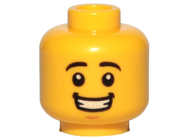 Lego Castle Gezicht, Yellow Minifigure, Head Black Eyebrows, Lego, Nieuw, Ophalen of Verzenden, Losse stenen