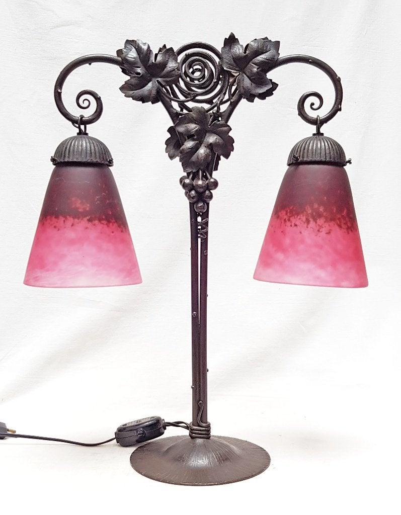 Art Deco dubbele bijzetlamp - Schneider., Antiek en Kunst, Ophalen of Verzenden