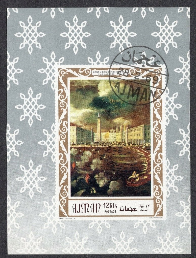 Ajman State 1969 Paintings Desiderius Gestempeld, Postzegels en Munten, Ophalen, Gestempeld, Midden-Oosten