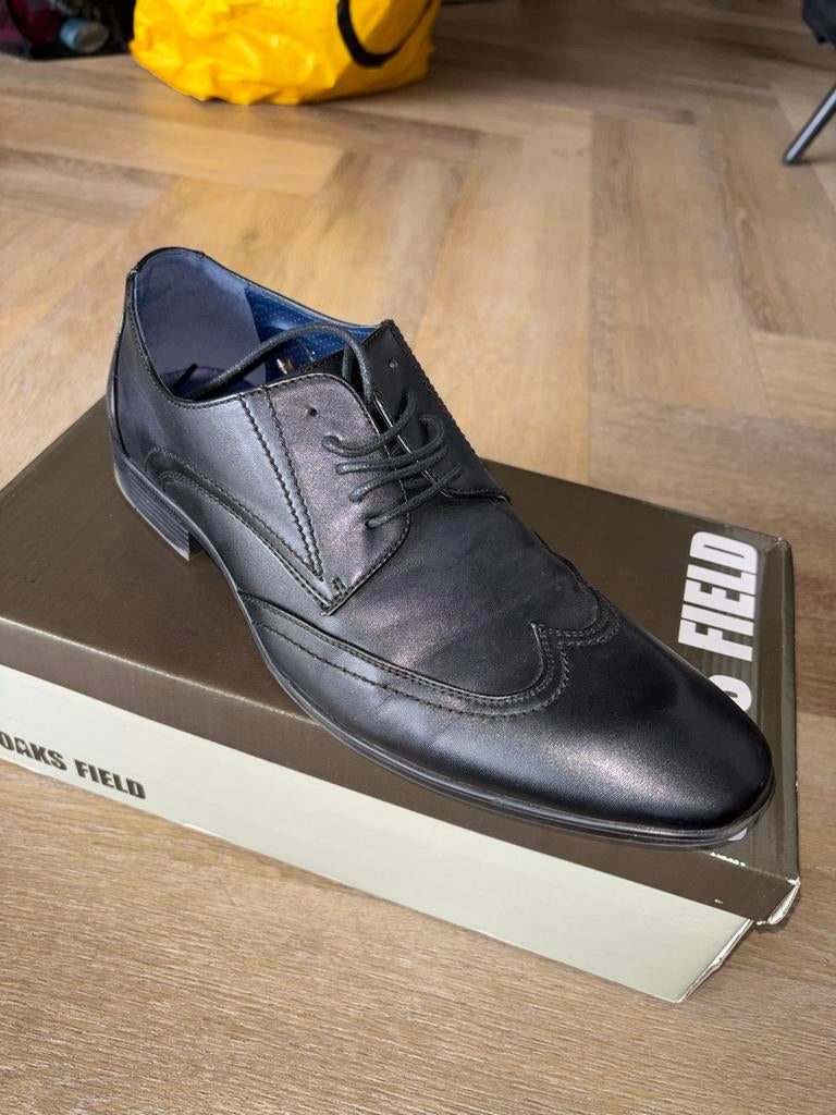 Nette zwarte veterschoenen maat 44 - Zo goed als nieuw, Zwart, Ophalen of Verzenden, Zo goed als nieuw, Veterschoenen