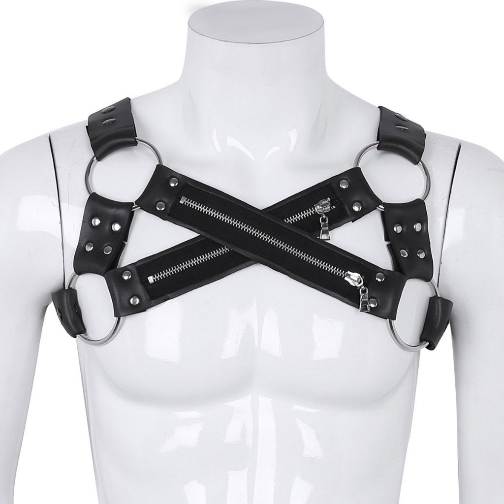 Borst harnas met rits / heren mannen borstharnas kleding, Verzenden, Nieuw, Overige thema's