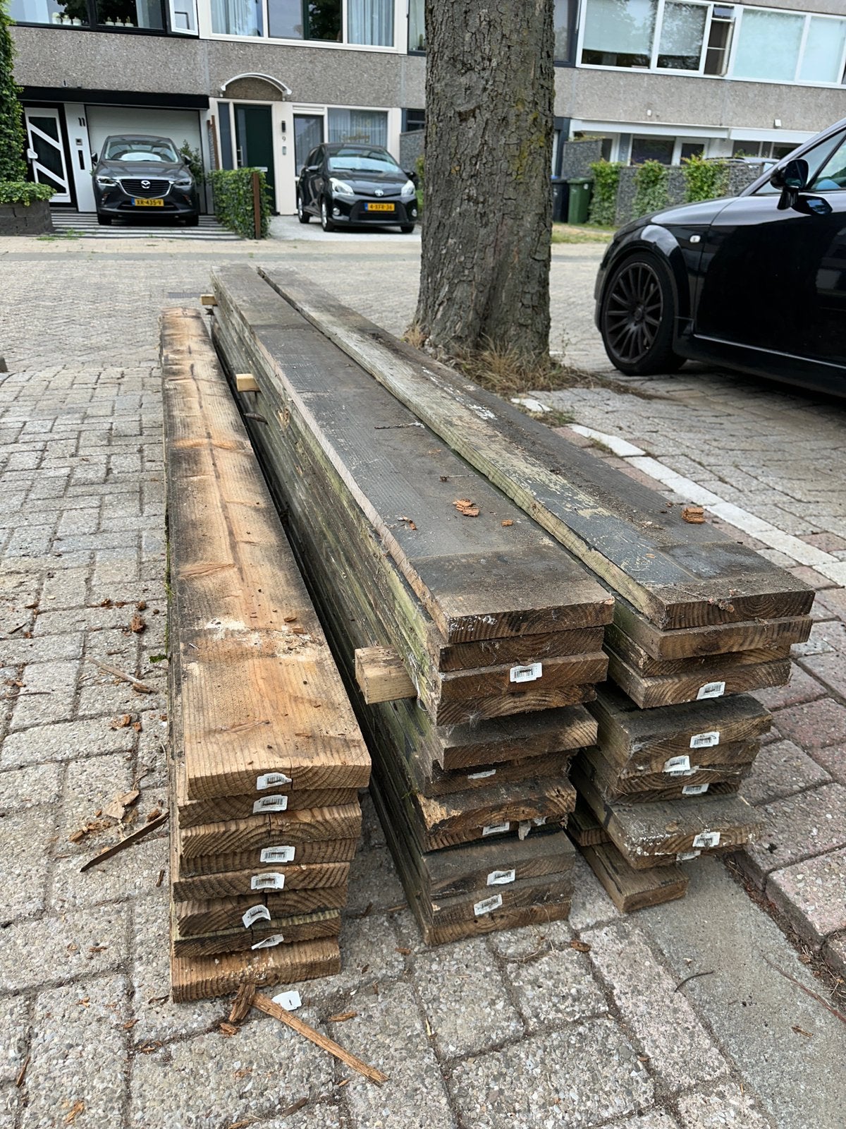 GRATIS Gebruikt Douglashouten planken, Doe-het-zelf en Verbouw, Hout en Planken, Minder dan 25 mm, Ophalen of Verzenden, Zo goed als nieuw