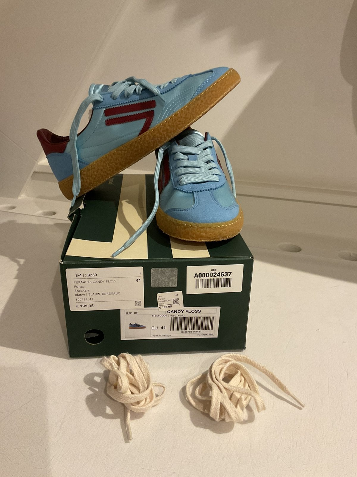 Puraai Sneakers maat 41 blauw/burgundy Nieuw, Blauw, Nieuw, Ophalen of Verzenden, Sneakers of Gympen
