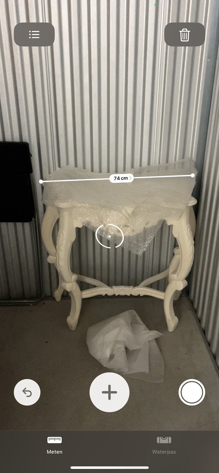 Witte barok sidetable tafel, Huis en Inrichting, Ophalen, 100 tot 150 cm, Zo goed als nieuw, 25 tot 50 cm