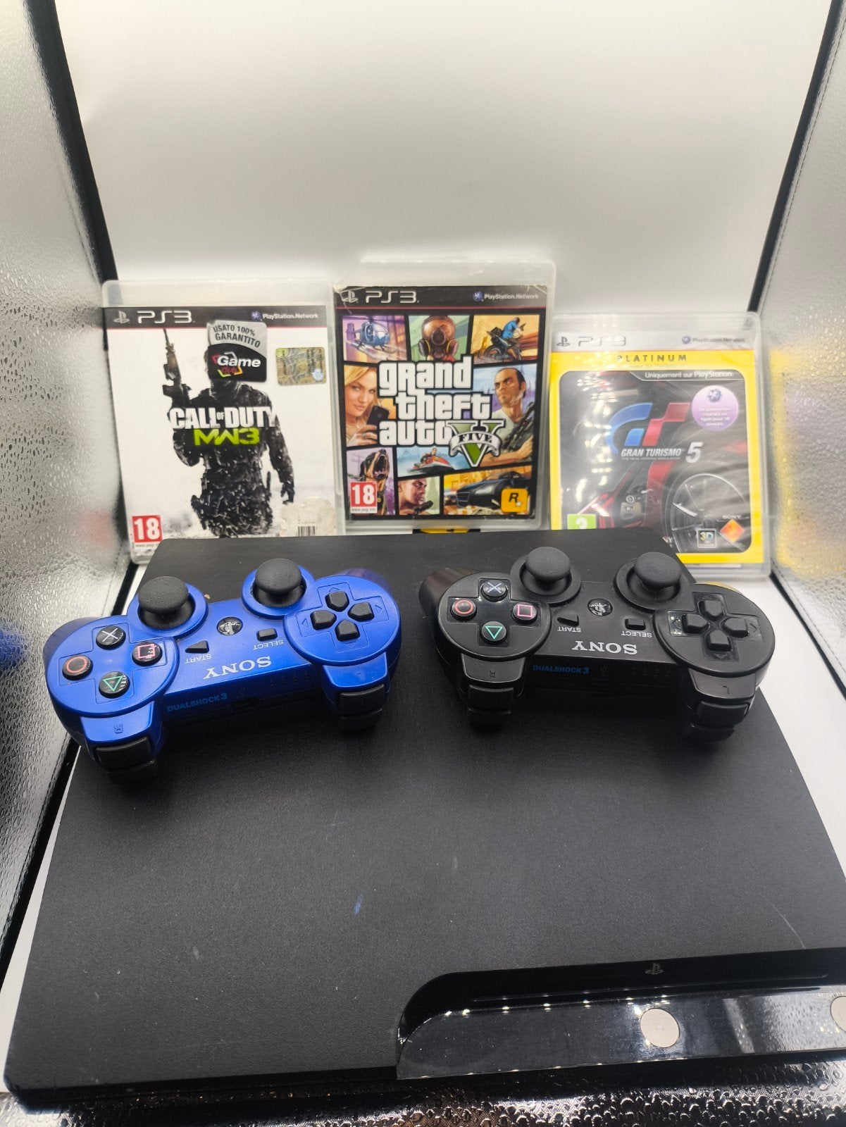 PlayStation 3 Slim Compleet met 2 Controllers en 3 Games, PlayStation, PlayStation, Met 2 controllers, Ophalen of Verzenden