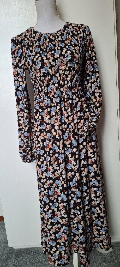 (JU19) Midi jurk, blauw – Blue Vanilla (New Look), S/38, Blauw, New Look, Ophalen of Verzenden, Zo goed als nieuw